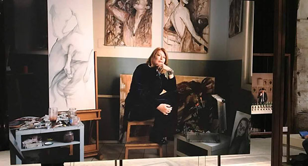 Elisabetta Rogai,pittrice toscana,dipingere vino
