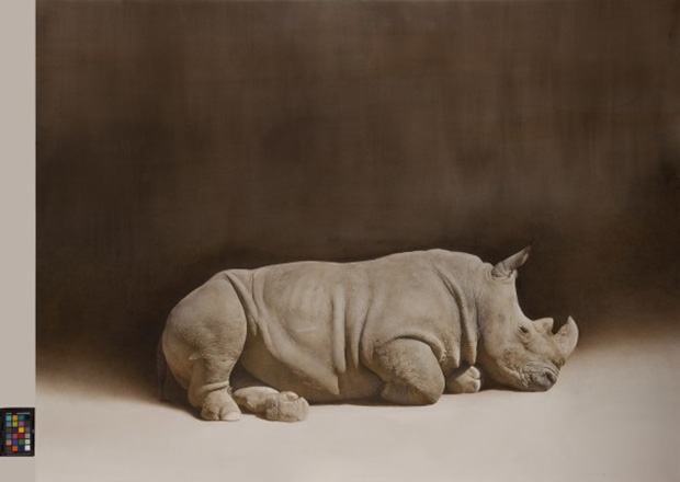 Tamer2016Rhino grandeacquerello cm 120 x 160HD +prova col Alpi Fashion Magazine Marzio Tamerrhino